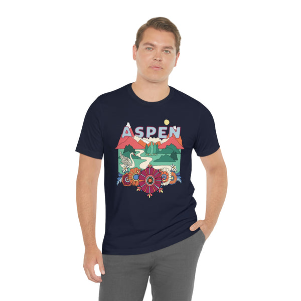 Aspen Shirt, Colorado Retro T-Shirt, Hippie Style Colorado tee, Aspen Mountain Shirt