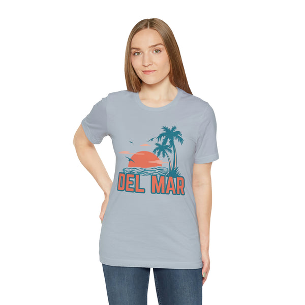 Del Mar, California T-Shirt - Retro Palm Tree & Beach Unisex Del Mar Shirt