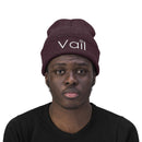 Vail, Colorado Knit Beanie - Adult Embroidered Snowflake Vail Knit Hat-3