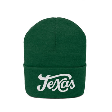 Texas Beanie - Adult Hand Lettered Embroidered Texas Knit Hat - 0