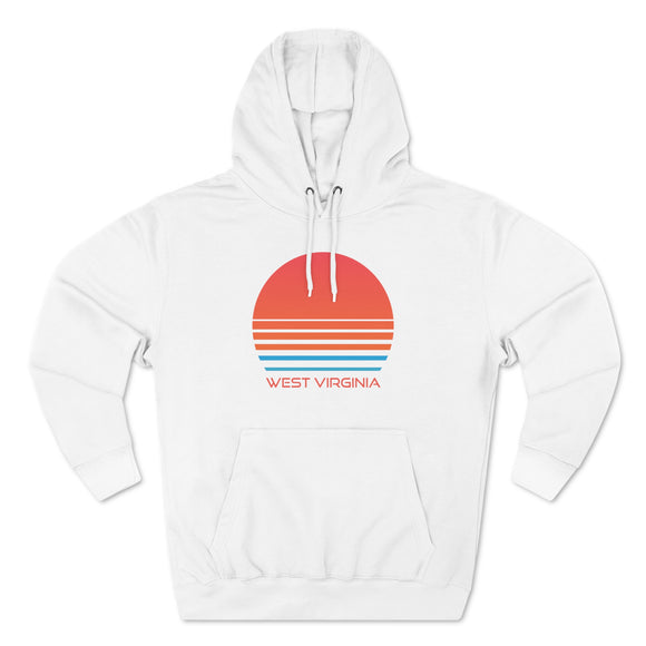 Premium West Virginia Hoodie - Retro 80s Unisex Sweatshirt