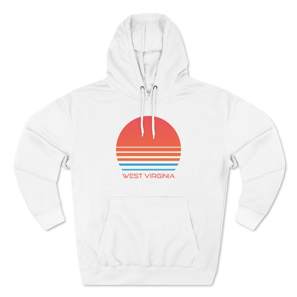 Premium West Virginia Hoodie - Retro 80s Unisex Sweatshirt