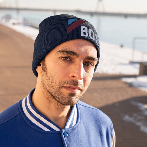 Boston, Massachusetts Beanie - Adult Embroidered Retro Boston Knit Hat