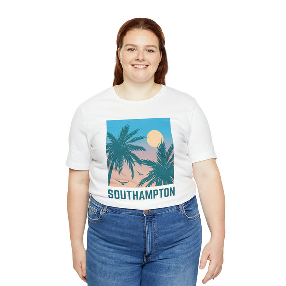 Southampton, New York T-Shirt - Retro Palm Tree & Beach Unisex Southampton Shirt