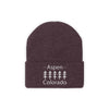 Aspen, Colorado Knit Beanie - Adult Embroidered Trees Aspen Knit Hat