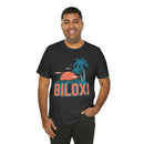 Biloxi, Mississippi T-Shirt - Retro Palm Tree & Beach Unisex Biloxi Shirt-80