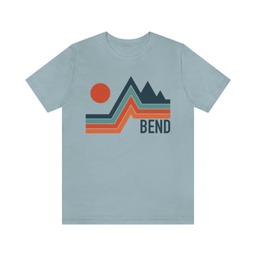 Buy light-blue Bend, Oregon T-Shirt - Retro Mountain Unisex Bend Shirt