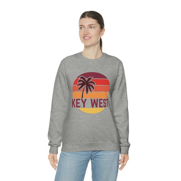 Key West, Florida Sweatshirt - Unisex Retro Palm Tree Crewneck Key West Sweatshirt