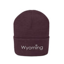 Wyoming Knit Beanie - Adult Embroidered Snowflake Wyoming Knit Hat-22