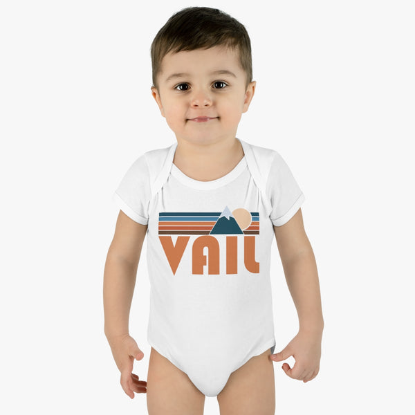 Vail Baby Bodysuit - Retro Mountain Vail, Colorado Baby Bodysuit