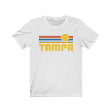 Tampa, Florida T-Shirt - Retro Sunrise Adult Unisex Tampa T Shirt - 0