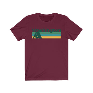 Washington T-Shirt - Retro Camping Adult Unisex Washington T Shirt