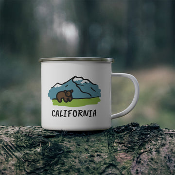 California Camp Mug - Retro Enamel Camping California Mug