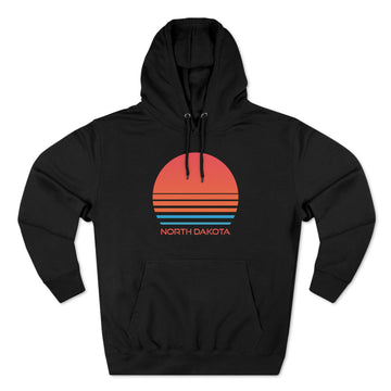 Buy black Premium North Dakota Hoodie - Retro 80s Unisex Sweatshirt