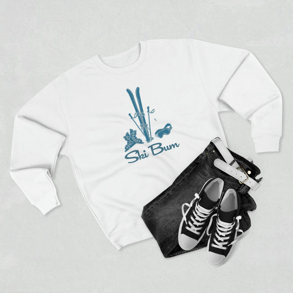 Premium Ski Bum Crewneck Sweatshirt - Retro Unisex Sweatshirt