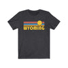 Wyoming T-Shirt - Retro Sunrise Adult Unisex Wyoming T Shirt
