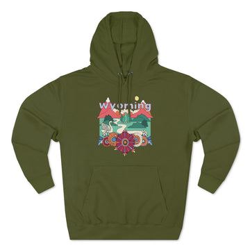 Buy army-green Premium Wyoming Hoodie - Boho Unisex Sweatshirt