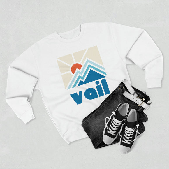 Premium Vail, Colorado Crewneck Sweatshirt - Retro Unisex Sweatshirt