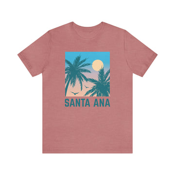 Buy heather-mauve Santa Ana, California T-Shirt - Retro Palm Tree &amp; Beach Unisex Santa Ana Shirt