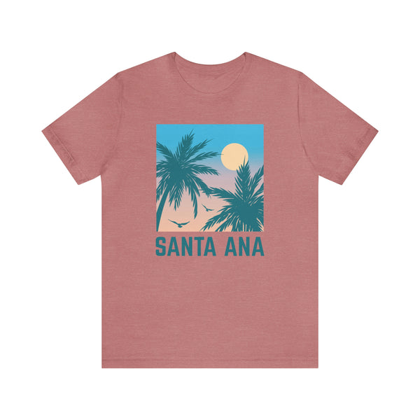 Santa Ana, California T-Shirt - Retro Palm Tree & Beach Unisex Santa Ana Shirt