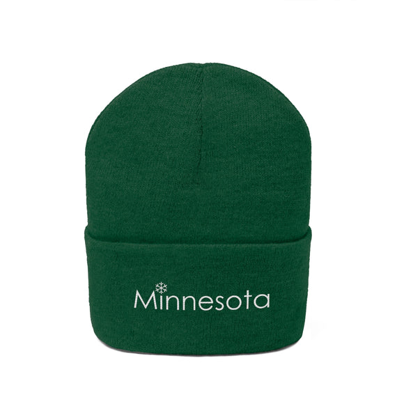 Minnesota Knit Beanie - Adult Embroidered Snowflake Minnesota Knit Hat