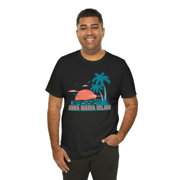 Anna Maria Island, Florida T-Shirt - Retro Palm Tree & Beach Unisex Anna Maria Island Shirt