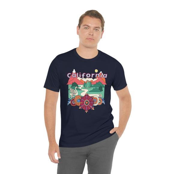 California Shirt, California Retro T-Shirt, Hippie Style California tee, California Mountain Shirt