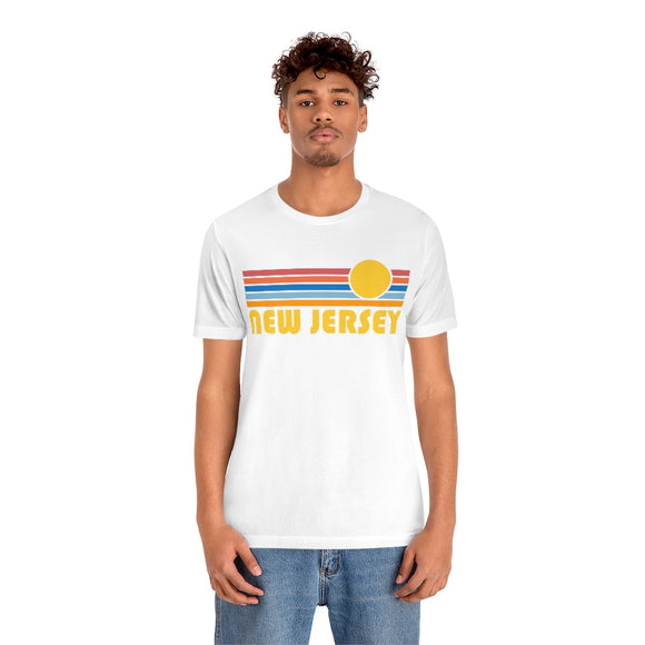New Jersey T-Shirt - Retro Sun Unisex New Jersey T Shirt