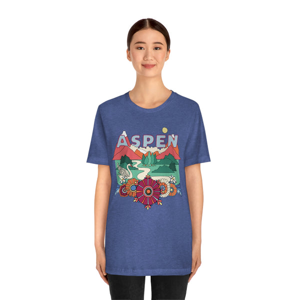 Aspen Shirt, Colorado Retro T-Shirt, Hippie Style Colorado tee, Aspen Mountain Shirt