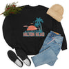 Hilton Head, South Carolina Sweatshirt - Unisex Retro Palm Tree Crewneck Hilton Head Sweatshirt