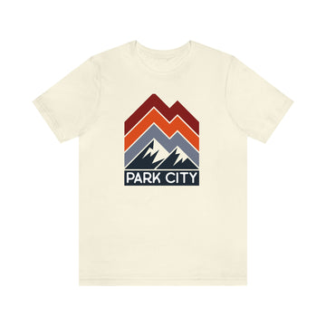 Buy natural Park City, Utah T-Shirt - Retro Mountain Unisex Park City Shirt - Chevron Peaks