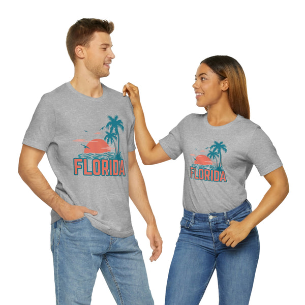 Florida T-Shirt - Retro Palm Tree & Beach Unisex Florida Shirt