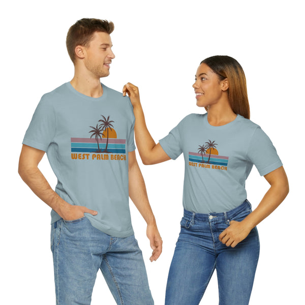 West Palm Beach, Florida T-Shirt - Retro Palm Tree Unisex West Palm Beach Shirt