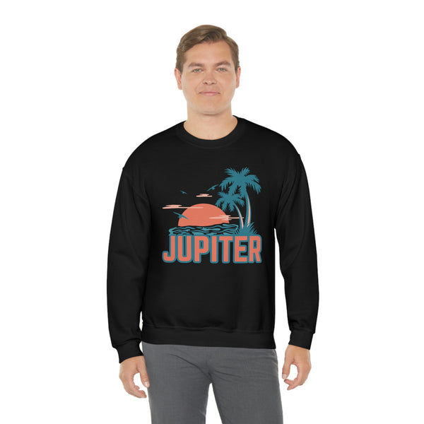 Jupiter, Florida Sweatshirt - Unisex Retro Palm Tree Crewneck Jupiter Sweatshirt
