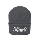 Illinois Beanie - Adult Hand Lettered Embroidered Illinois Knit Hat-6