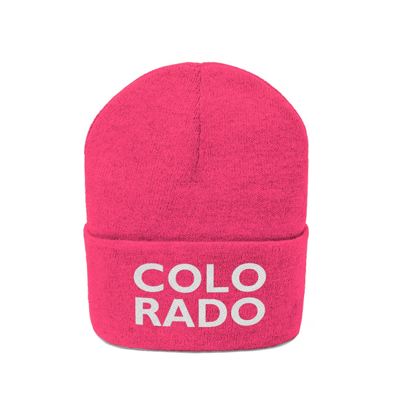 Colorado Beanie - Adult Embroidered Two Line Colorado Knit Hat