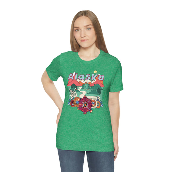 Alaska Shirt, Alaska Retro T-Shirt, Hippie Style Alaska tee, Alaska Mountain Shirt