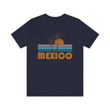 Buy navy Mexico T-Shirt - Retro Palm Tree Unisex Mexico Shirt