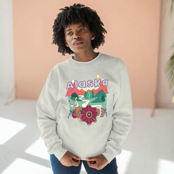 Premium Alaska Crewneck Sweatshirt - Retro Unisex Sweatshirt