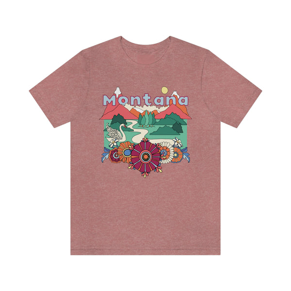 Montana Shirt, Montana Retro T-Shirt, Hippie Style Montana tee, Montana Mountain Shirt