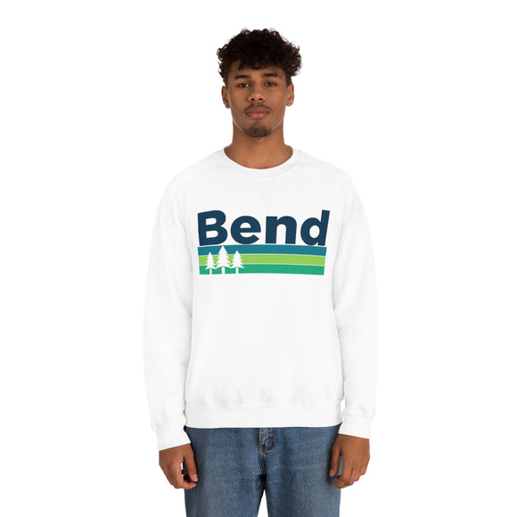 Bend, Oregon Sweatshirt - Retro Trees Unisex