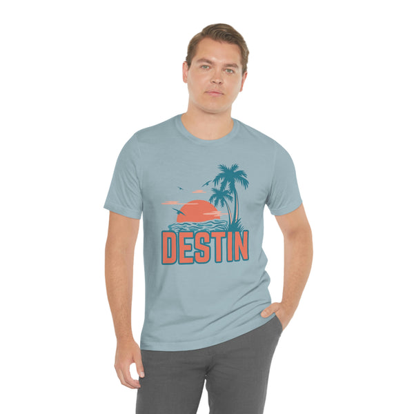 Destin, Florida T-Shirt - Retro Palm Tree & Beach Unisex Destin Shirt