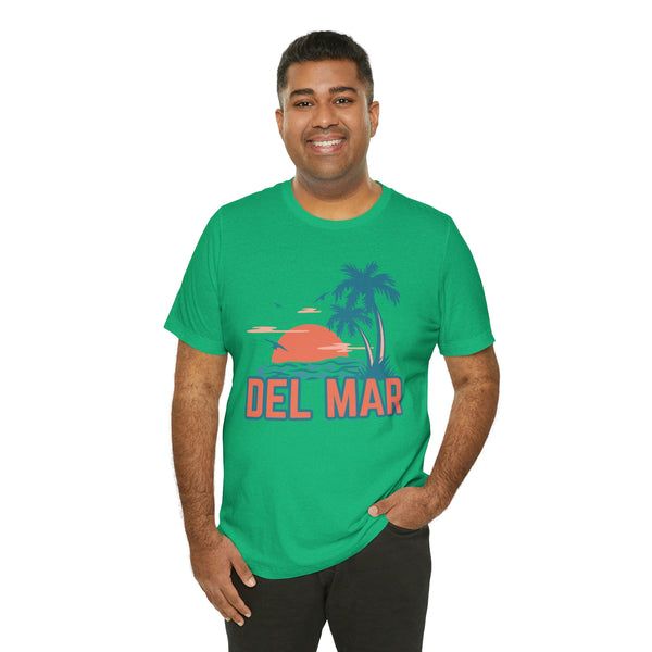 Del Mar, California T-Shirt - Retro Palm Tree & Beach Unisex Del Mar Shirt