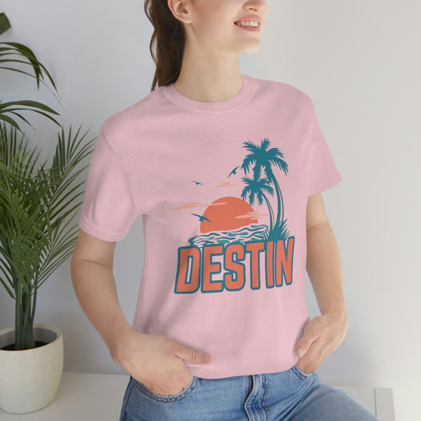 Destin, Florida T-Shirt - Retro Palm Tree & Beach Unisex Destin Shirt