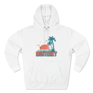 Buy white Premium Monterey, California Hoodie - Palm Tree Unisex Sweatshirt
