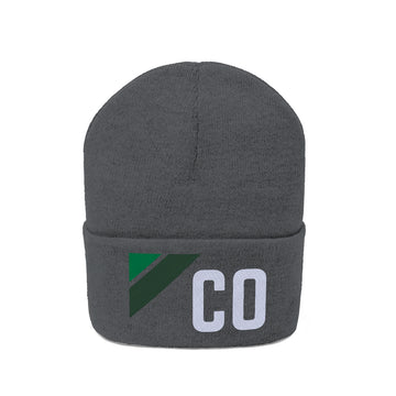Colorado Beanie - Adult Embroidered Retro Green Colorado Knit Hat - 0