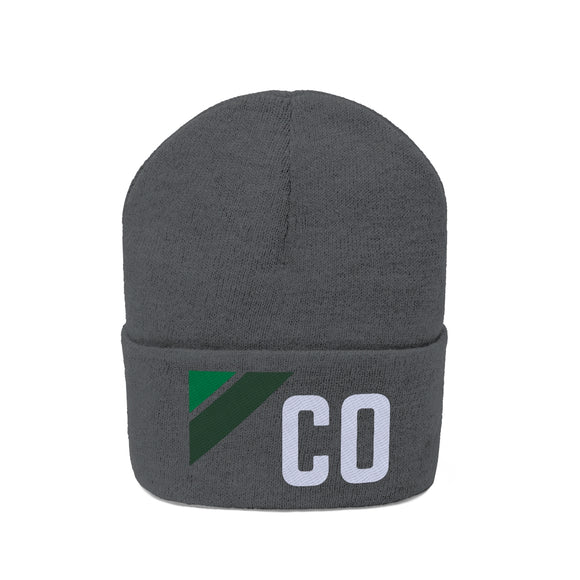 Colorado Beanie - Adult Embroidered Retro Green Colorado Knit Hat