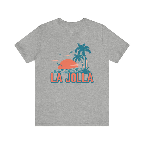 La Jolla, California T-Shirt - Retro Palm Tree & Beach Unisex La Jolla Shirt