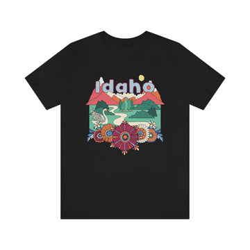 Buy black Idaho Shirt, Idaho Retro T-Shirt, Hippie Style Idaho tee, Idaho Mountain Shirt