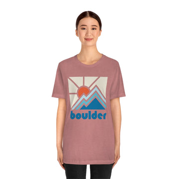 Boulder Shirt, Colorado Retro T-Shirt, Colorful Colorado tee, Boulder Mountain Shirt - 0